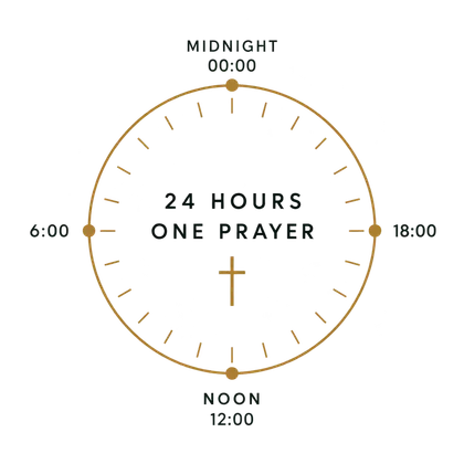 A 24-hour prayer circle, illustrating the vision of a continuing prayer watch.